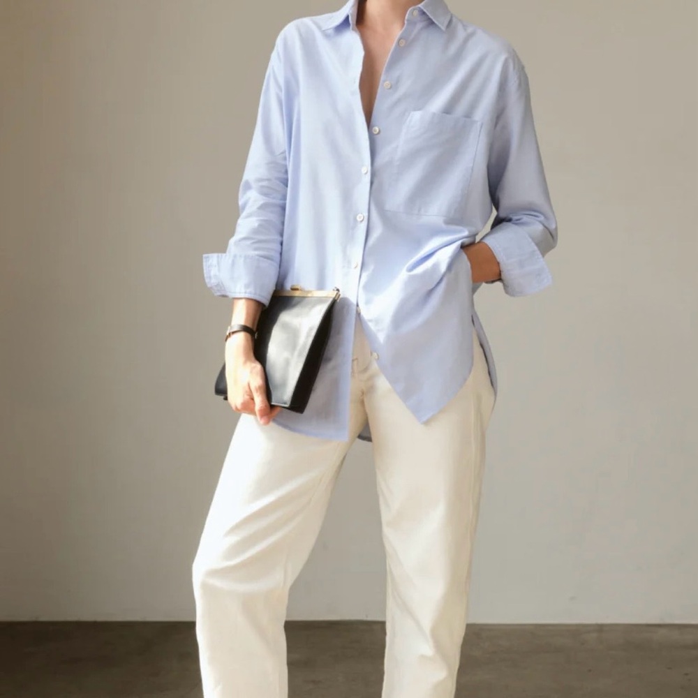 AYR The Deeper End button-down shirt in Oxford Blue.